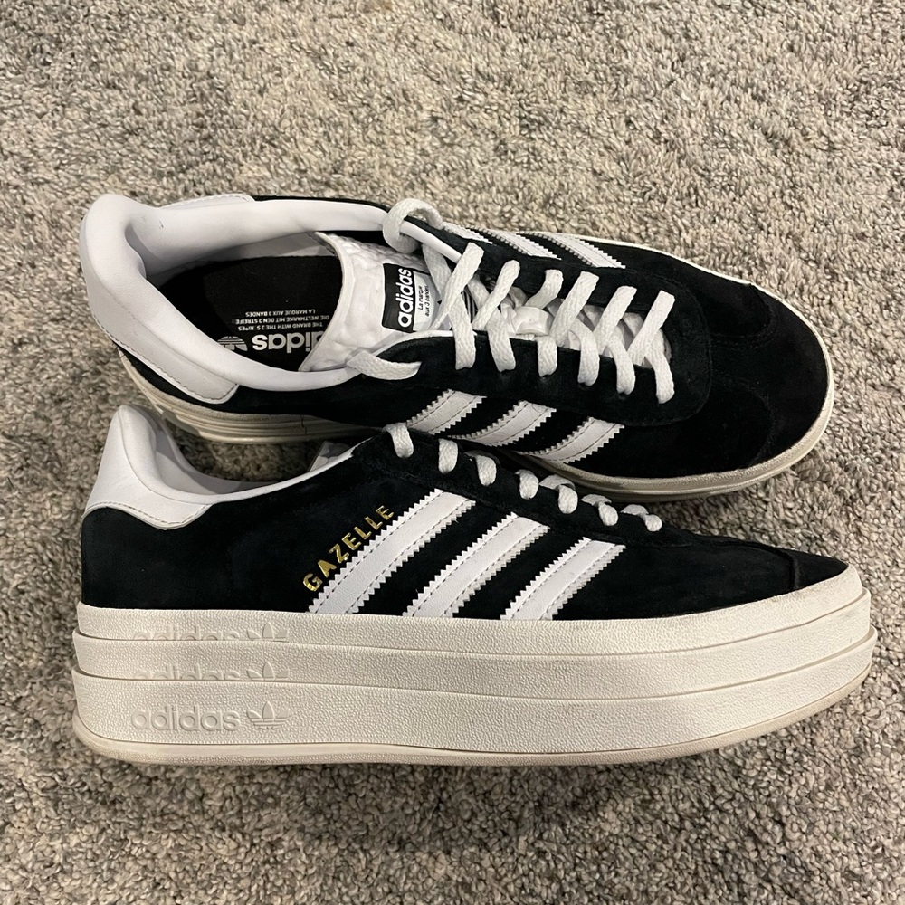Women’s Adidas Gazelle Bold Platform Black and White